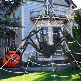 万圣节用品道具酒吧装饰品整人黑色仿真毛绒蜘蛛整蛊玩具厂家批发