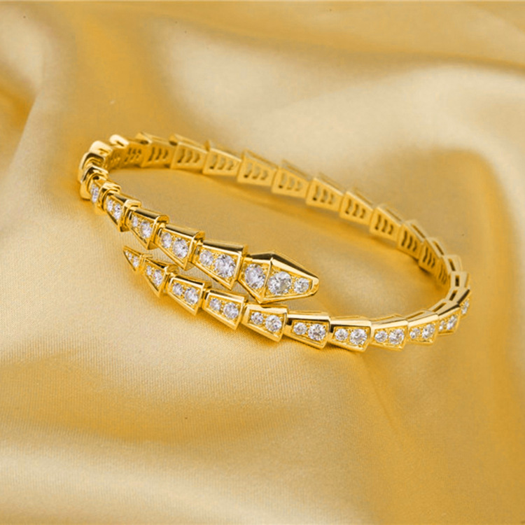 Brillant Serpent Le Cuivre Incruster Zircon Bracelet display picture 6