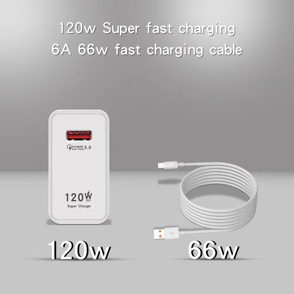 120W cargador Super carga rápida traje QC5.0 cabeza de europea y americana Británica Estándar totalmente compatible para Huawei xiaomi