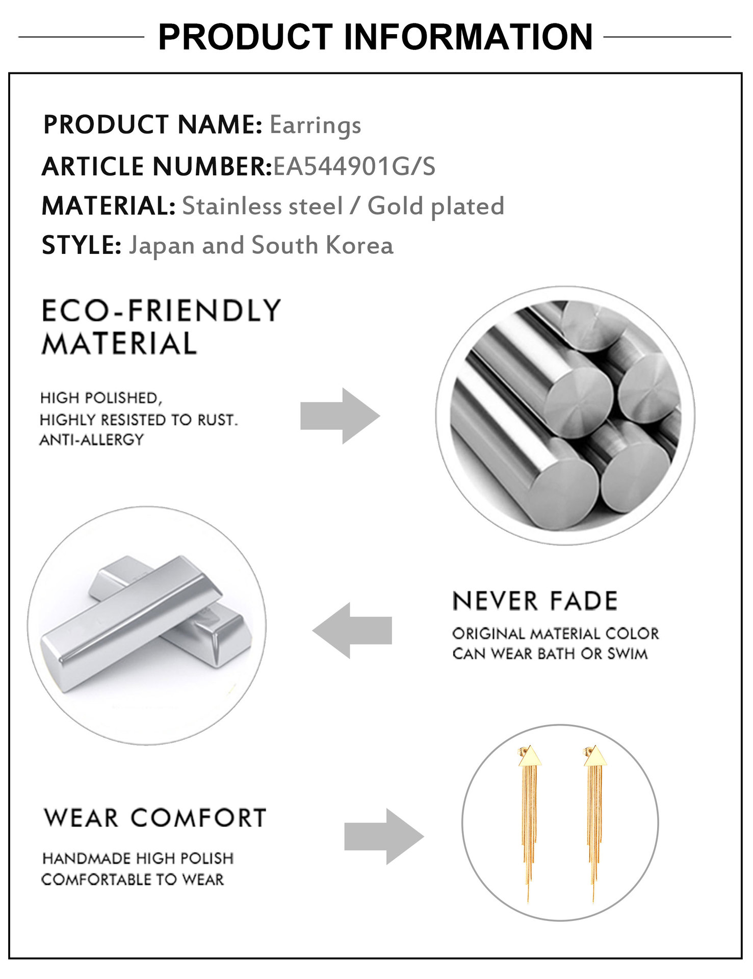 13g Weight Drop Earrings Classification 1 Pair Quantity Daily Occasion Stainless Steel Material Rhombus Pattern Women'S Gender Plating Design Fashion Style Fashion Rhombus Stainless Steel Plating Drop Earrings 1 Pair 14