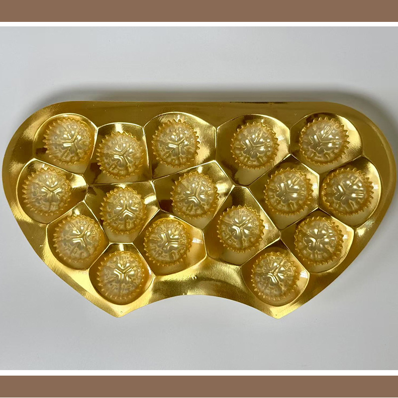 Caja de plástico en forma de corazón doble de 16 piezas Caja de regalo de boda de caramelo de chocolate Caja de embalaje de plástico PS