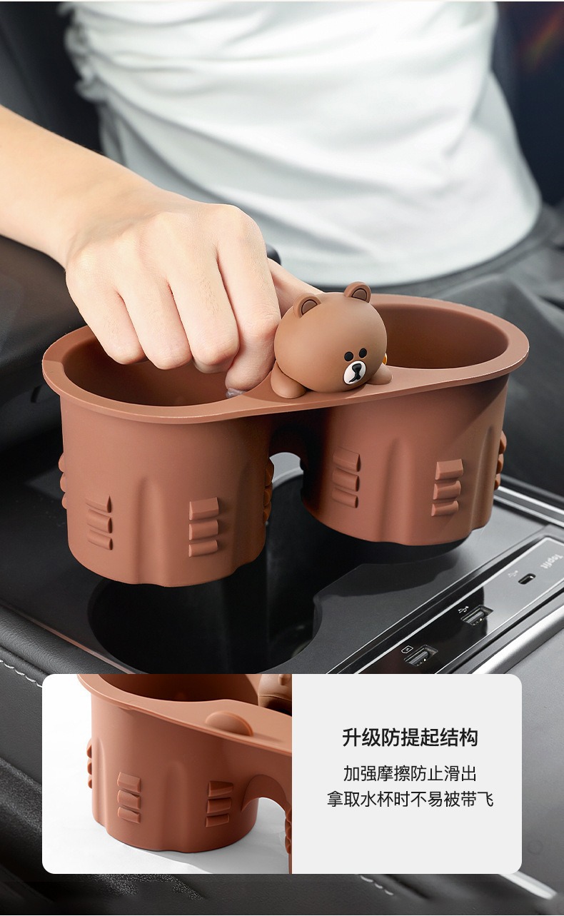 Car Water Cup Holder Suitable for Tesla Model 3/Y Accessories, Car Center Console Water Cup Mat Fixed Limiter