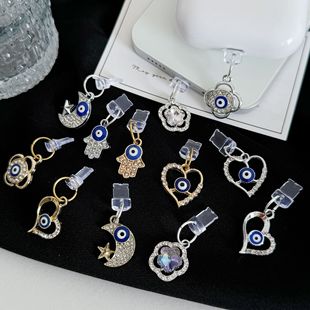 New Creative Blue Devil's Eye Mobile Phone Dust Plug Pendant Pendant Suitable for Apple Huawei Android Charging Port