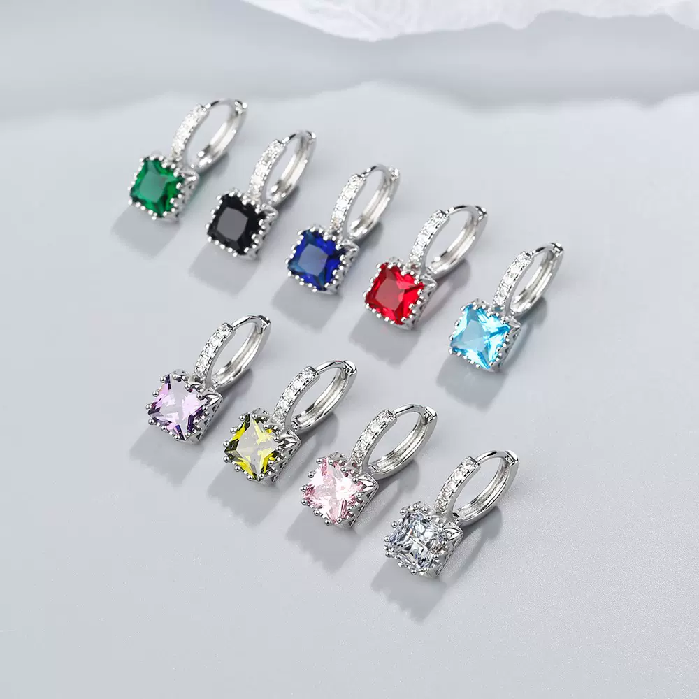 跨境气质小清新镶方锆石钻耳扣简约甜美满钻耳环耳饰品耳扣铜韩版