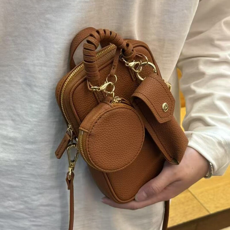 First-Layer Cowhide Export 2025 New Korean Designer Brand Treasure Fashion Versatile One-Shoulder Cross-Body Mobile Phone Bag
