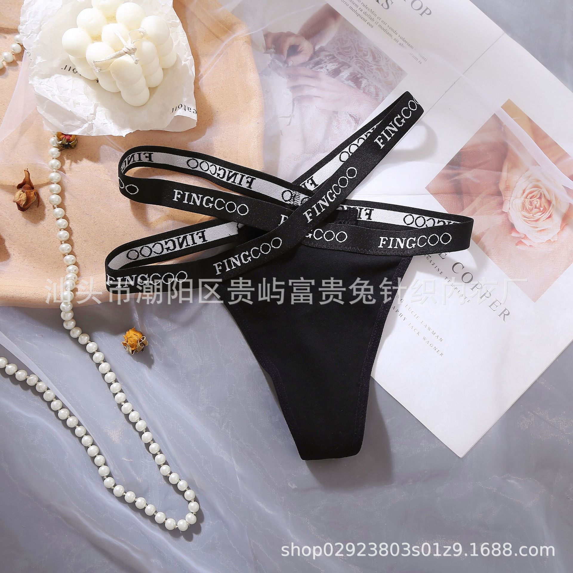 欧美性感运动风加宽英文字母交叉低腰棉裆丁字裤T裤内裤女三角裤-阿里巴巴