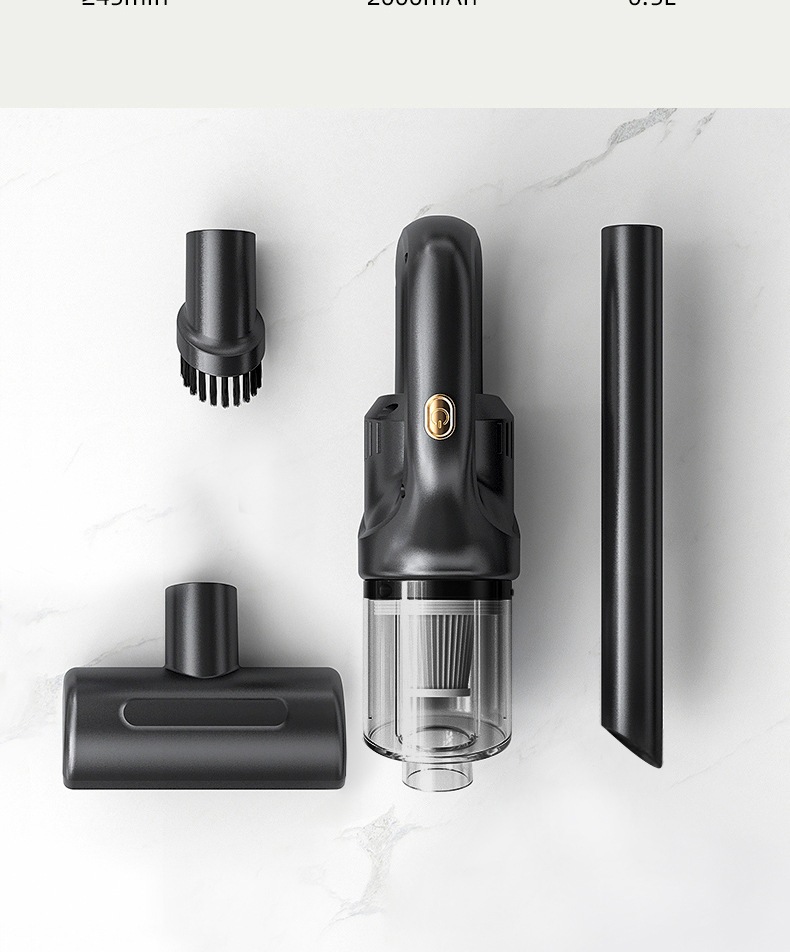 Cross-Border New Model Car Vacuum Cleaner, Handheld, Small, Household, High Suction Power, Rechargeable, Portable, Wireless, High-Power Dust Removal