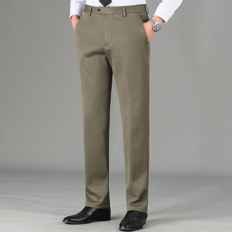 春秋季男士时尚休闲裤弹力男裤高密针织韩版高档品牌商务羊毛西裤