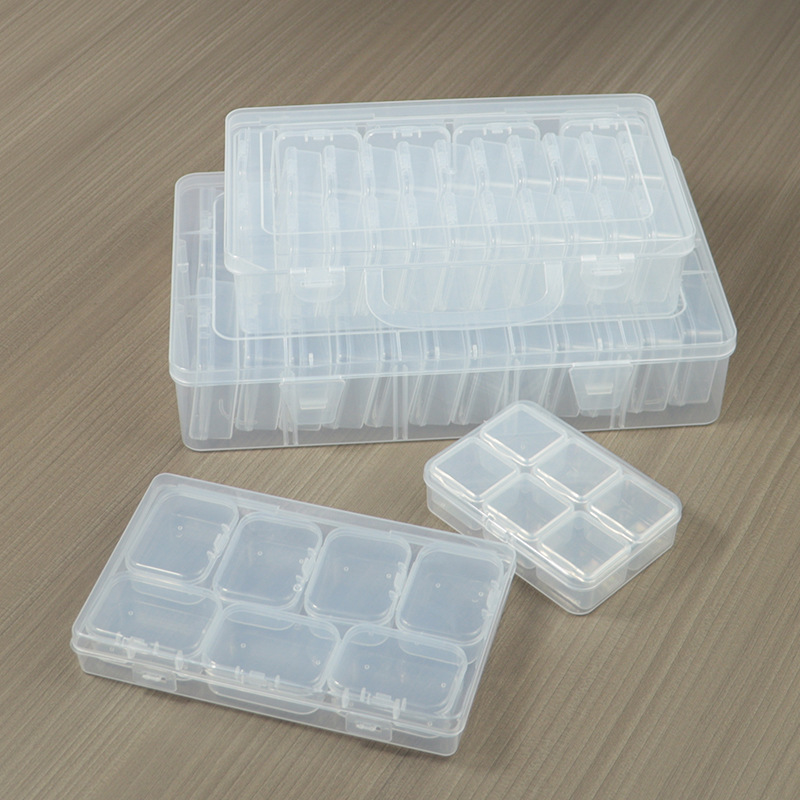 Box Box Set Box Multiple Storage Small Objects Dust-proof Finishing Display Box Plastic Transparent PP Multi-specification Ear Nail Box
