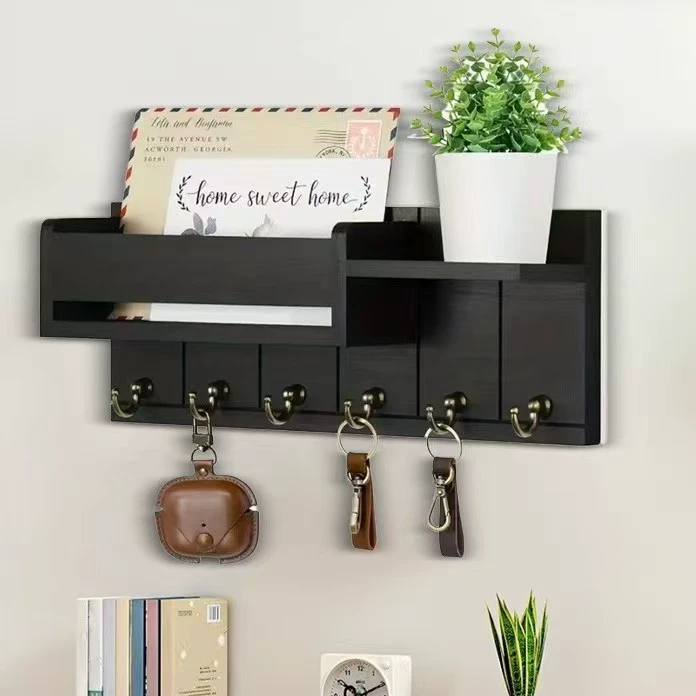 Современный минималистичный настенный держатель для ключей, декор для прихожей, органайзер для почты, украшение для гостиной, деревянная полка для хранения