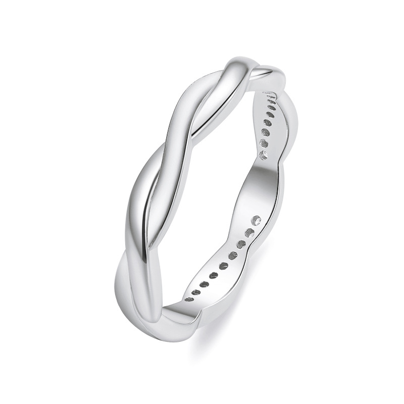 Title 3, Fashion Simple Twisted Rope Ring Sterling Silve...