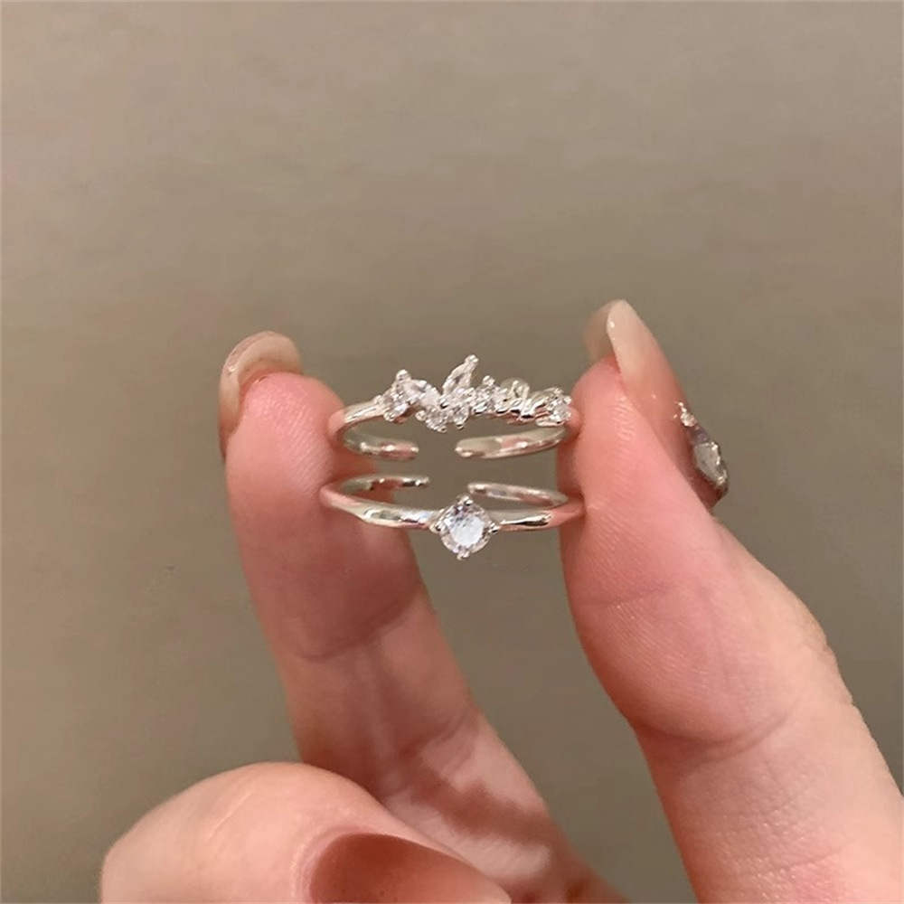 925純銀精緻鋯石蝴蝶戒指女輕奢簡約氣質高級感小眾設計食指戒潮