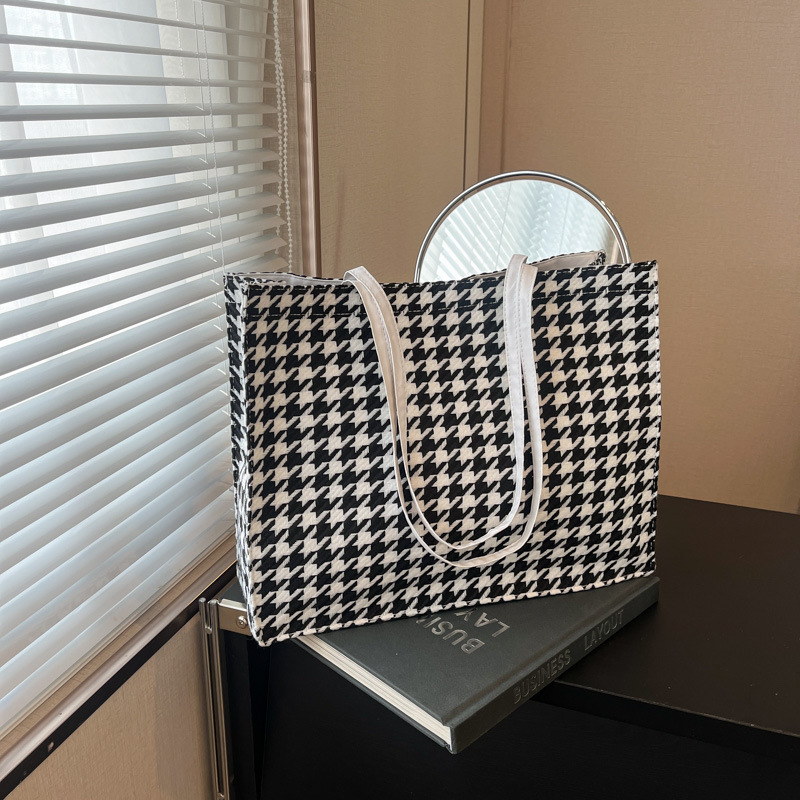 Bolsa de lana para mujeres bajo la axila de gran capacidad japonesa estilo coreano bolso de hombro para estudiantes de secundaria de moda bolso de tela de mano