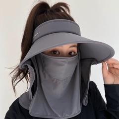 全方位防曬帽透氣遮臉面罩護頸一體太陽帽防紫外線戶外遮陽帽女夏