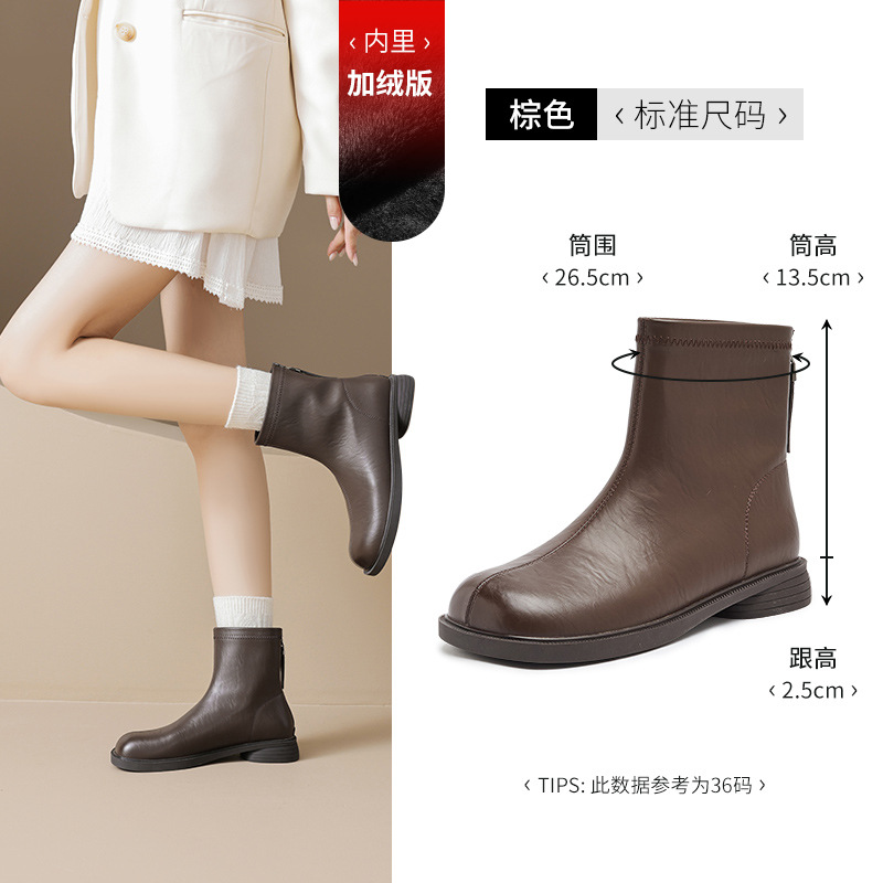 Botas cortas negras para mujeres 2026 nuevas botas delgadas retro de otoño estilo británico botas Martin botas de primavera y otoño botas simples image 7