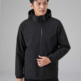 冲锋衣户外爆款纯色户外冲锋衣男三合一可拆卸登山服外套