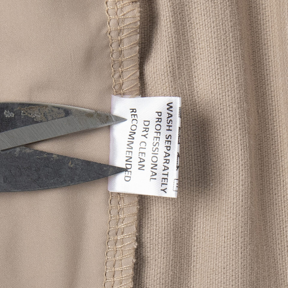 Quần ống rộng nữ cotton nhung kẻ sọc dáng suông lưng giữa phong cách retro — kaki nhạt, mơ chi tiết 13