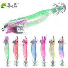 HENGJIA Hengjia Fishing Gear 2.0# Banana Wood Shrimp 9g Sea Fishing Glow-in-the-Dark Explosion Hook Squid Hook Lure