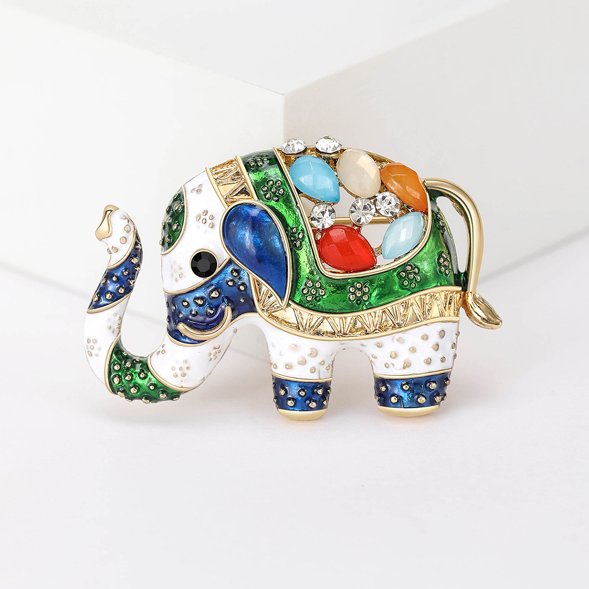 Casual, Holiday, Party Occasion Retro Pin Elephant Alloy Enamel Inlay Rhinestones Women's Brooches