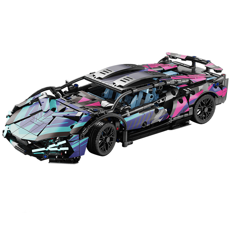 Compatible con bloques de construcción Lego estrellado cielo versión cyberpunk deportes Kini niños juguetes educativos de control remoto coche modelo regalo