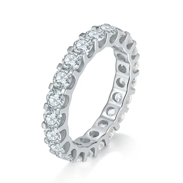 European and American Hip-Hop 925 Silver Inlaid Moissanite Row Rings for Men and Women Ins Full Diamond Ring Ring Cross-Border Manufacturer Wholesale
