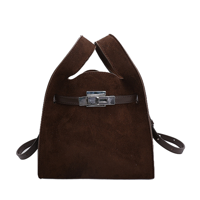 Nicho coreano Zhong esmerizado bolso de cubo de viaje mujer otoño / invierno 2025 nueva moda versátil bolso de hombro