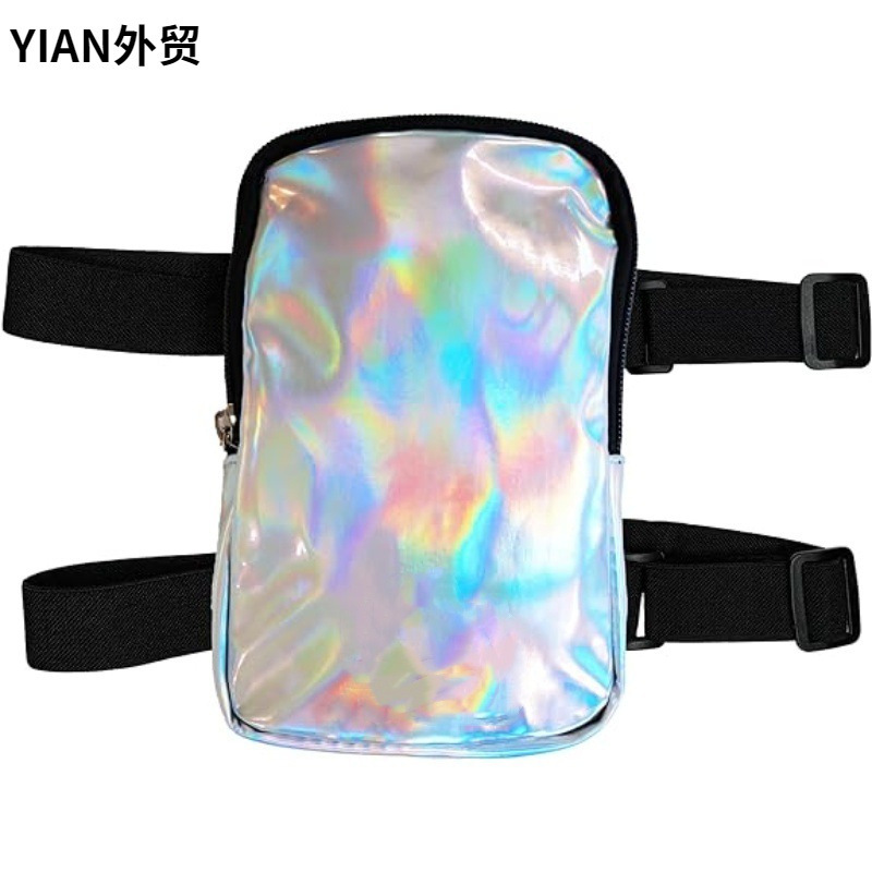 In Stock Amazon Holographic Thigh Bag Women Leg Bag Outdoor Carnival Hiking Travel Adjustable Waist Bag