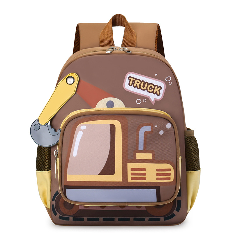 Jardín de infantes lindas mochilas para bebés caricaturas interesantes excavadoras mochilas para niños y niñas mochilas para niños de gran capacidad