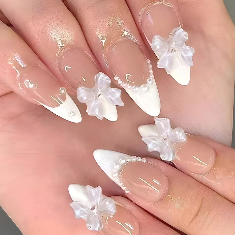 Parche de uñas postizas, uñas francesas europeas y americanas, uñas de uñas de uñas de uñas de diamantes de uso transfronterizo, productos terminados al por mayor de nails