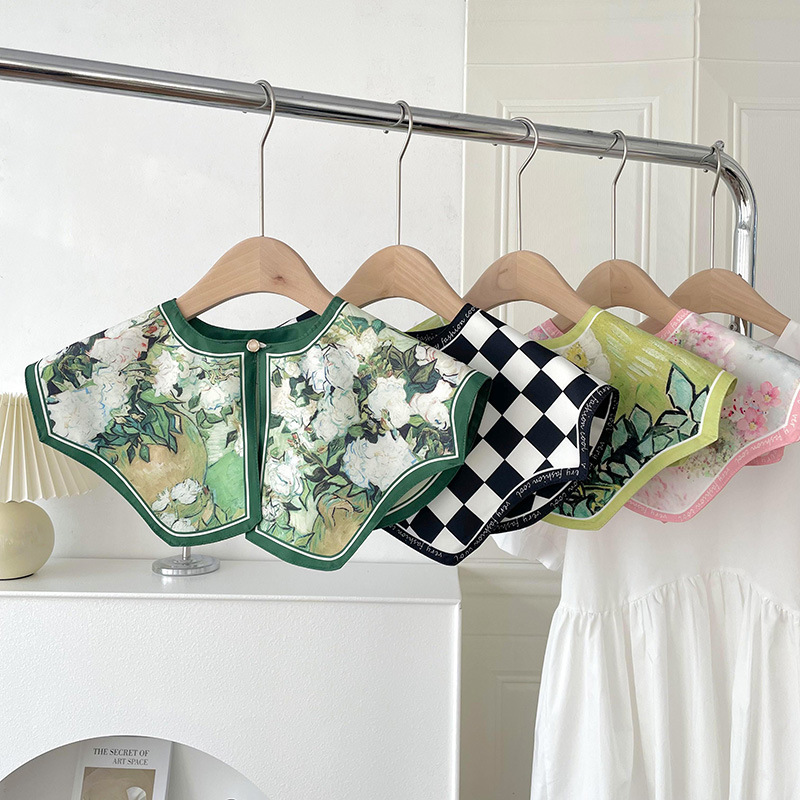 Nuevo chal protector solar de verano de las mujeres al aire libre con aire acondicionado decoración de la habitación chaleco de protección del cuello pequeña bufanda falsa bufanda anudada