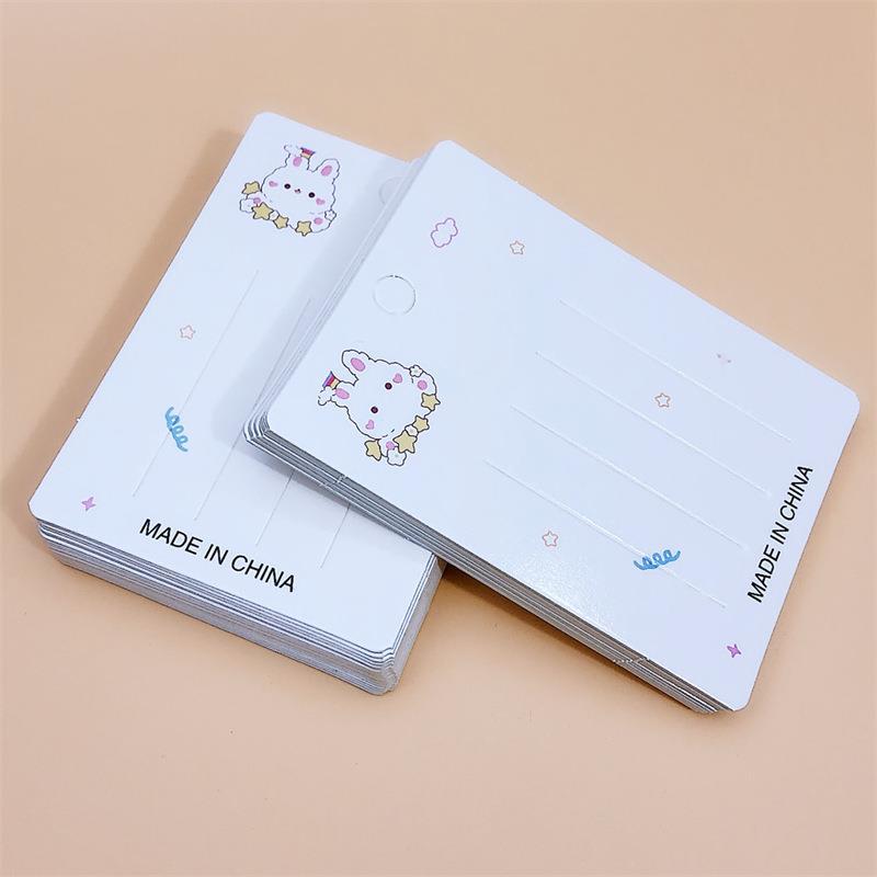 7.5*10.4厘米-成人儿童发夹卡纸可爱饰品卡片发饰头饰包装小兔