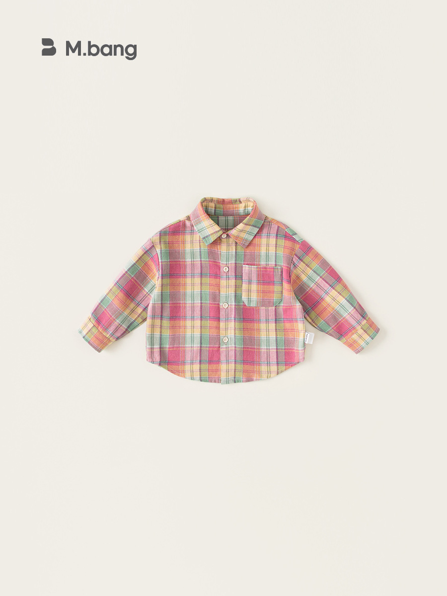 Yoobao ropa infantil camisa de niña de otoño nueva camisa de niña coreana de manga larga camisa a cuadros cardigan