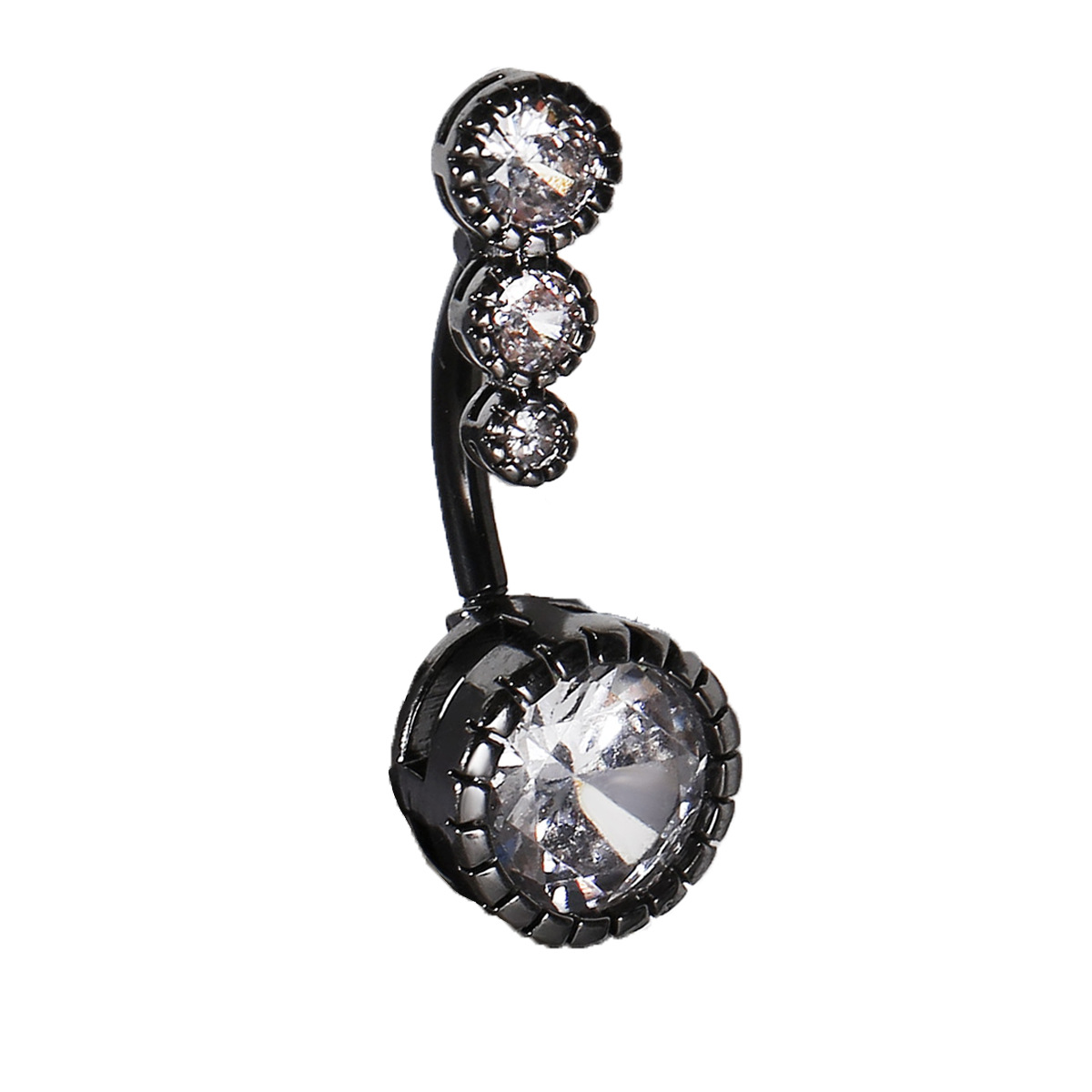 Piercing de nombril élégant en acier inoxydable avec diamant_voghion.com