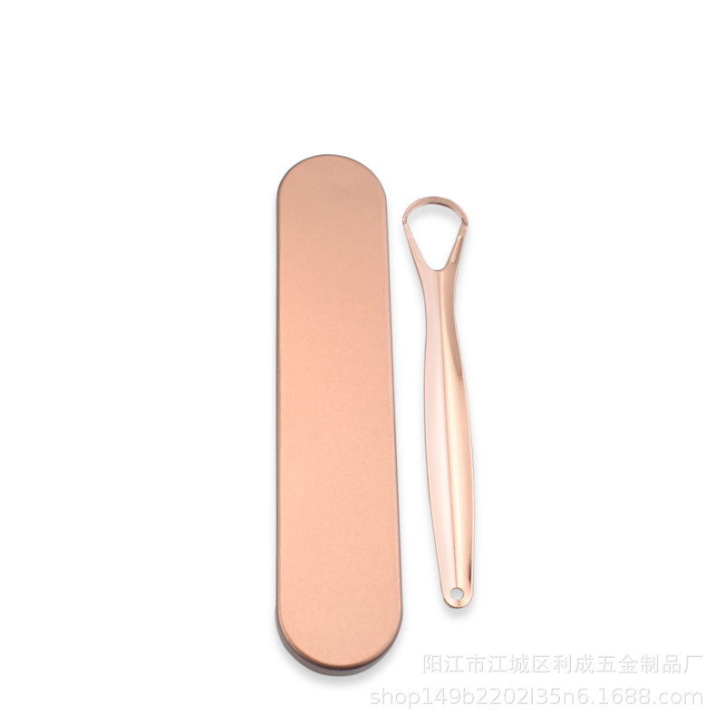 Limpiador de lengua de acero inoxidable - Raspador y limpiador de biofilm lingual