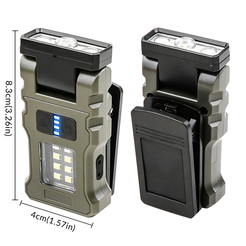 LED High-brightness Work Light 180°Rotating Purple Sensor Warning Emergency Hat Clip Fishing Light_voghion.com