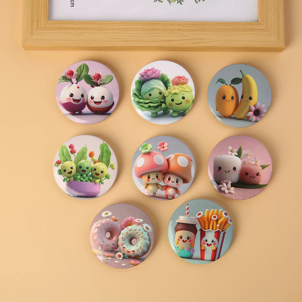 吧唧周边动漫马口铁徽章可爱水果塑料胸针二次元胸章背包装饰挂件