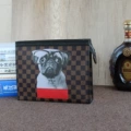 Brown Check Glasses Dog Square Bag