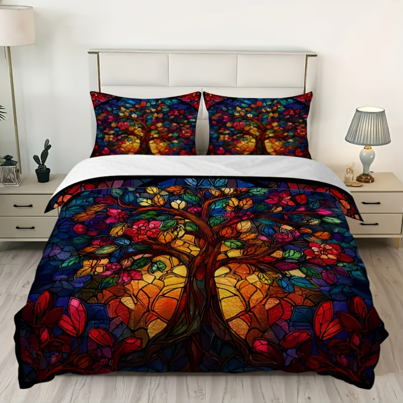 Transfronterizo luminoso árbol de vida molienda impresión digital kit de edredón textil para dibujar se puede ajustar TUME / JIT