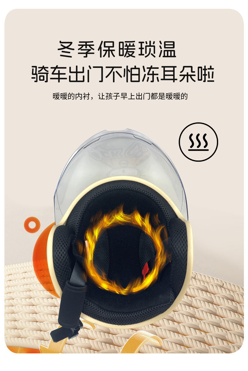 3C Certified Kidsren's Helmet for Boys and Girls, Winter Warm Electric Bike Helmet for 3 to 10 Years Old, Cute Electric Bike Helmet