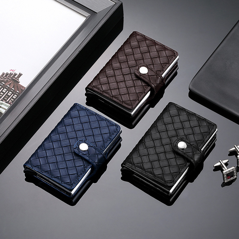 Nuevo tipo de metal automático pop-up bolsa de tarjetas para hombres y mujeres, cartucho anti-magnetizado, caja de tarjetas exquisita y simple, ultra-delgada