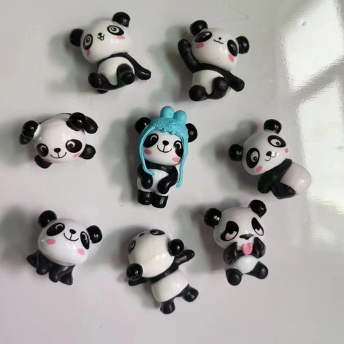 Creative Cartoon Panda Fridge Magnet & Decorative Hanging Item — Cute Magnetic Message Board with Attractive Iron-Stick Design