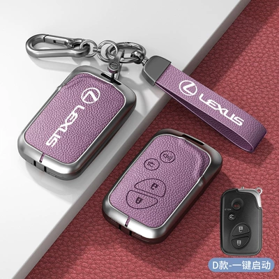Car key bag | es200 es300h rx300 rx350h - standard-type-c-one-click-start-xiaguang-purple-zinc-alloy-shell-hardware-bracelet