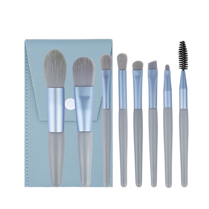 Mini edición de 8 conjuntos de cepillo de maquillaje portátil de viaje blando cepillo de sombra de ojos base de cepillo herramientas de maquillaje en stock al por mayor