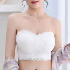無吊帶內衣女士蕾絲花邊可拆卸肩帶抹胸美背裹胸打底背心辣妹文胸