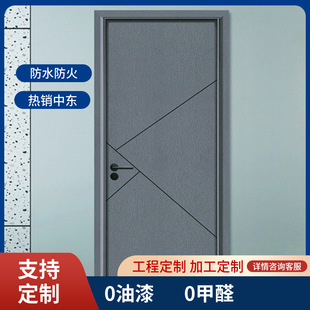 Bathroom Engineering Custom Wpc Resin Wood Plastic Door Sound Insulation Moisture-Proof Insect-Proof Bedroom Door Composite Eco-Wood