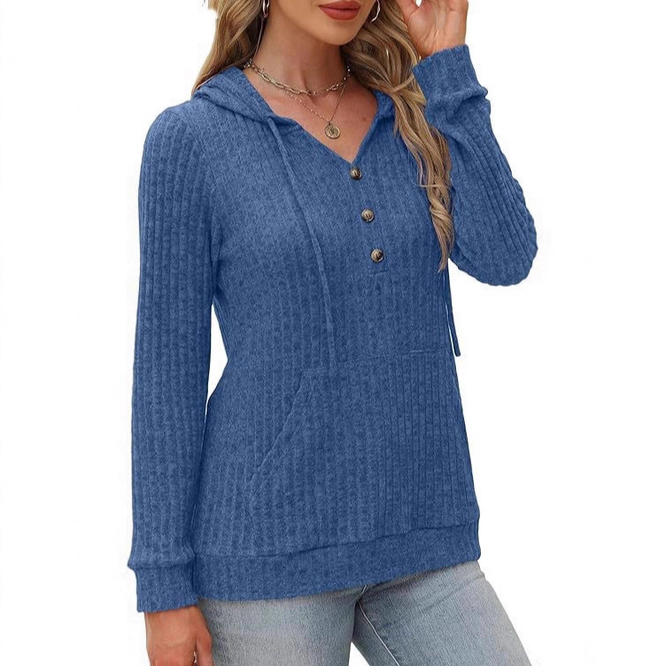 Sweat à capuche uni à manches longues, pull rayé brossé, haut ample, décontracté et tendance pour femme, idéal pour l'automne et la Saint-Valentin._voghion.com