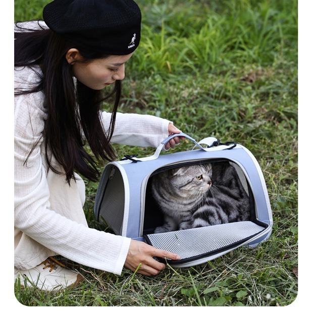 猫包手提外出透气大容量便携宠物用品可折叠户外旅行单肩猫包批发|undefined