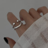 Fashionable universal ring, silver 925 sample, internet celebrity, on index finger