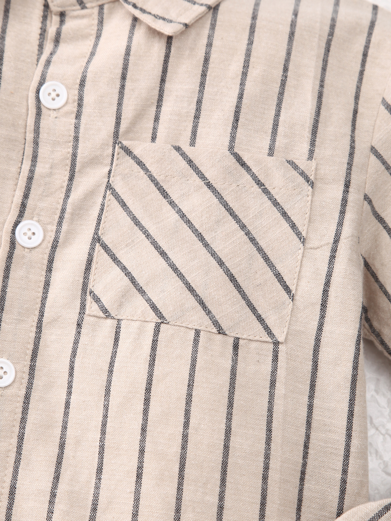 Turndown Neckline Casual Simple Style Streetwear Stripe Cotton Boys Clothing Sets