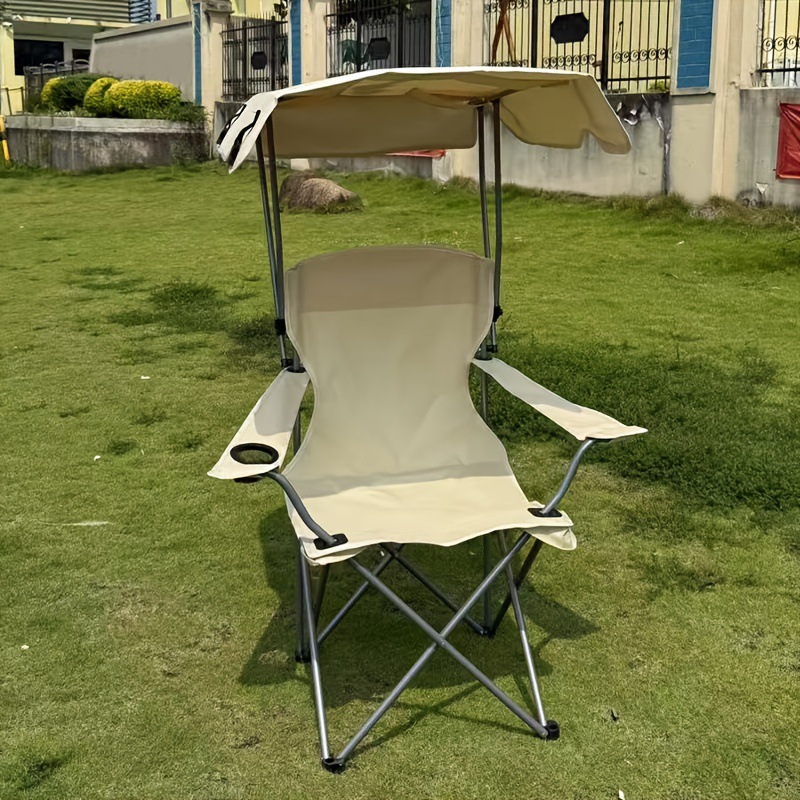 Silla plegable de sombra al aire libre transfronteriza silla de pesca silla de ocio portátil silla de respaldo doble silla de techo sillón